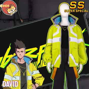 CoCos-SS Anime Cyberpunk: Edgerunners David Cosplay Kostüm Anime Edgerunners Cosplay David Martinez Cosplay Ceket ve Peruk