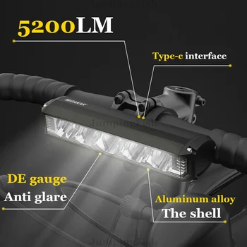 Yükseltme 5 * P90 8000mAh bisiklet ışıkları Ön 5200LM Lamba bisiklet ışığı şarj edilebilir el feneri Bisiklet Far