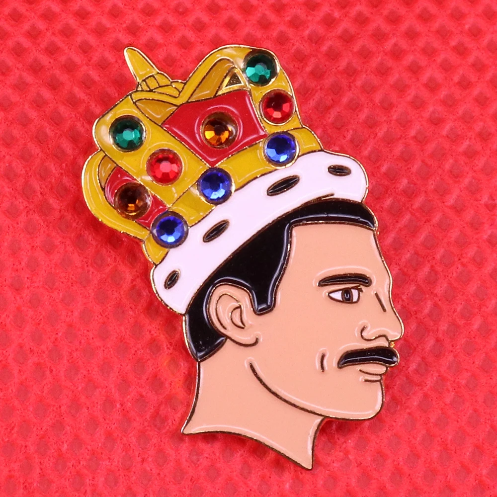 Freddie Mercury Kraliçe Pin LGBTQ Rozeti Brian Mayıs Broş Bohemian Rhapsody sanatçı hediye Görüntü 0