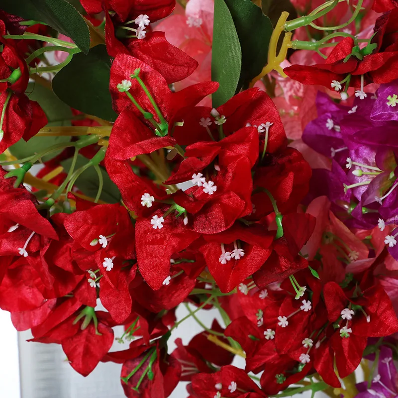 120cm Yüksek Kaliteli Yapay Begonvil Çiçek İpek Sahte Çiçek Düğün Dekorasyon DIY Parti Dekorasyon Çiçek Duvar Çelenk Görüntü 3