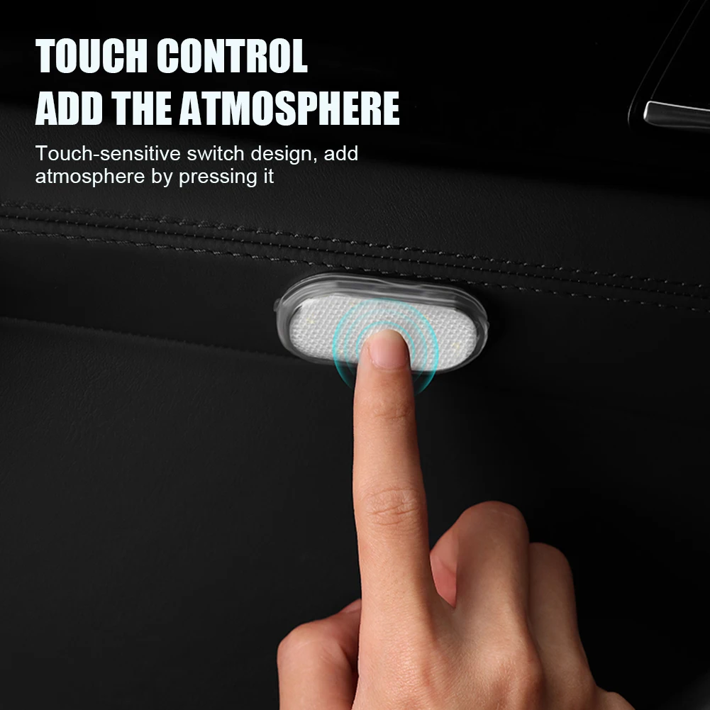 Araba Mini Led Dokunmatik anahtarı ışık Manyetik Kablosuz Oto İç Çatı Okuma lambası USB Şarj Edilebilir Kapı Ayak Bagaj Depolama Görüntü 5