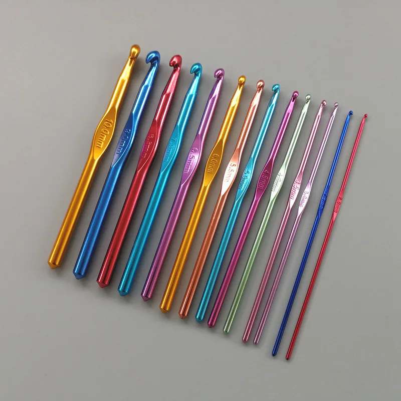 1 Adet Boyutu Bir Boyut Çok Renkli Alüminyum Dayanıklı Tığ Hooks Örme İğneler 15 cm Görüntü 1