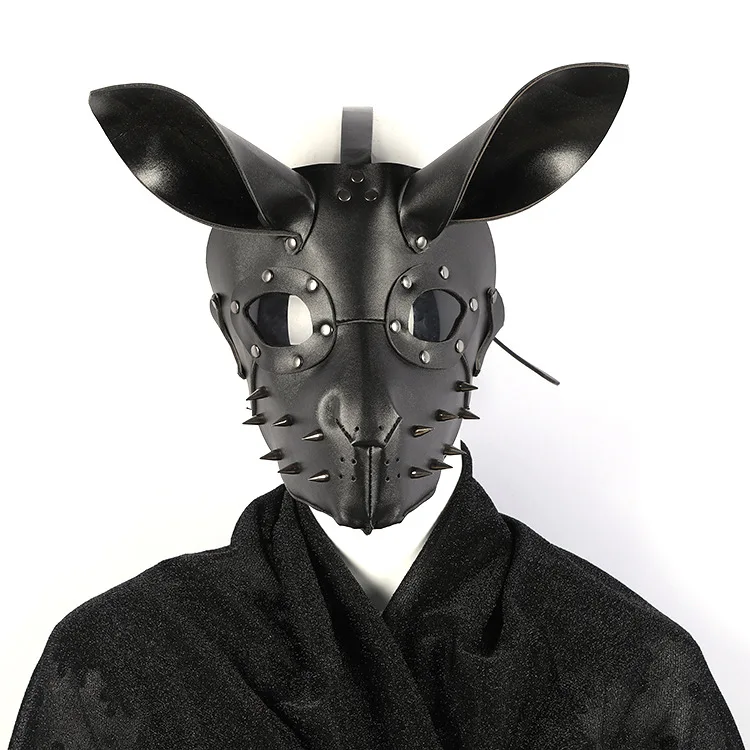 Sokak Punk Tarzı Tavşan baş maskesi Cadılar Bayramı Cosplay PU Maske Seksi Kadın Çünkü Tavşan Maskesi Görüntü 0