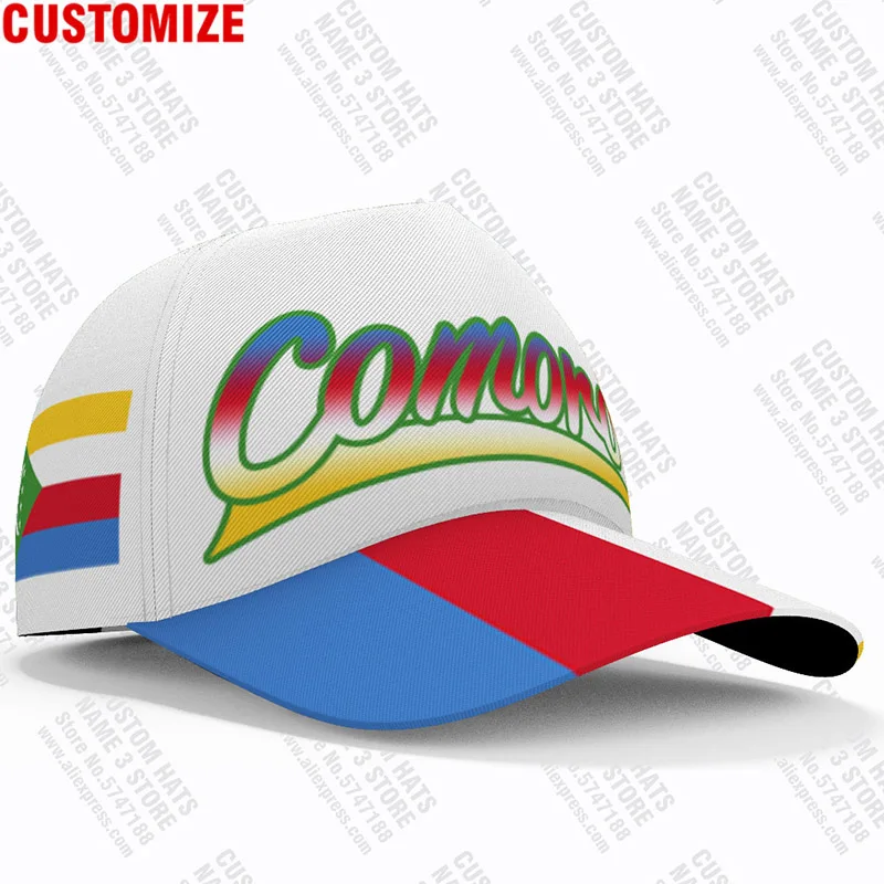 Komorlar Beyzbol Kapaklar Ücretsiz Özel Ad Numarası Takım Logosu Km Şapka Com Ülke Seyahat Fransız Ulus Union Des Comores Bayrağı Başlık Görüntü 4