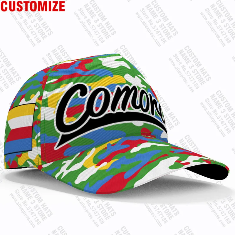 Komorlar Beyzbol Kapaklar Ücretsiz Özel Ad Numarası Takım Logosu Km Şapka Com Ülke Seyahat Fransız Ulus Union Des Comores Bayrağı Başlık Görüntü 5