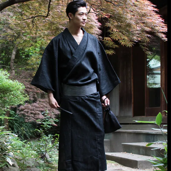 Geleneksel Japonya Kimono Yukata Erkek %95 % Pamuk Sabahlık Erkek Salonu Elbiseler Kemer Artı Boyutu Yaz Pijama seti Görüntü 0