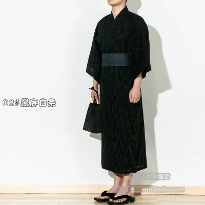 Geleneksel Japonya Kimono Yukata Erkek %95 % Pamuk Sabahlık Erkek Salonu Elbiseler Kemer Artı Boyutu Yaz Pijama seti Görüntü 5