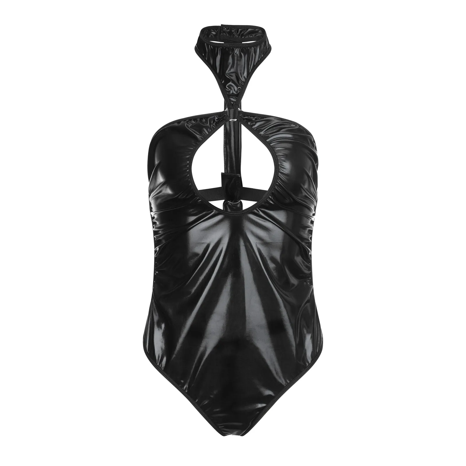 Bodysuit Kadınlar 2021 Artı Boyutu Siyah Rugan Seksi İç Çamaşırı Catsuit Lateks Cazip Heyecan Verici Pijama Kelepçe Seks Gece Görüntü 2