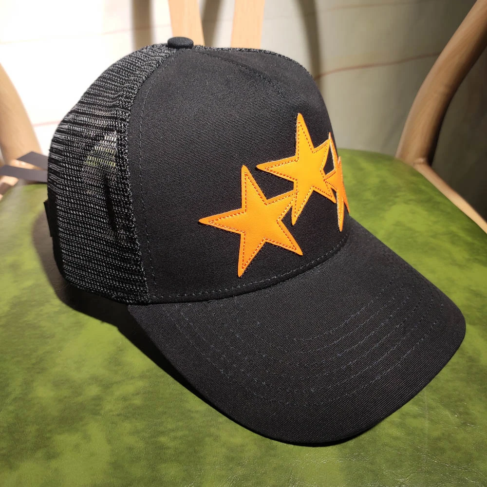 Beyaz Deri Yıldız beyzbol şapkası Gelgit Marka Ördek Dil Şapka Hip Hop Şapka Trend Erkek Kadın Güneş Gölgeleme Kap şoför şapkası Siyah Görüntü 3