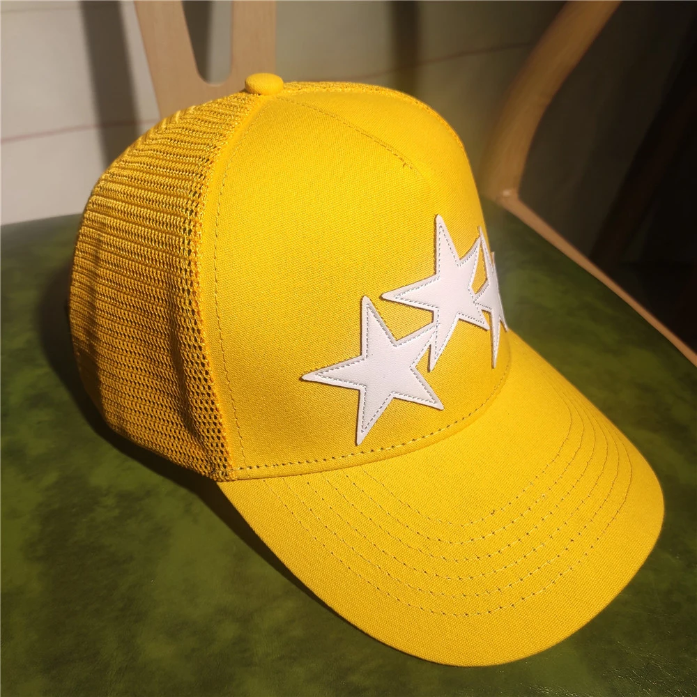 Beyaz Deri Yıldız beyzbol şapkası Gelgit Marka Ördek Dil Şapka Hip Hop Şapka Trend Erkek Kadın Güneş Gölgeleme Kap şoför şapkası Siyah Görüntü 4