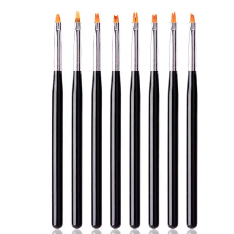 8 Adet Çiçek cetvel kalemi Degrade DIY Tırnak resim fırçası Seti Boyama Çizim Ucu Akrilik Jel UV Lehçe Tırnak Sanat Tasarım Manikür Aracı Görüntü 2