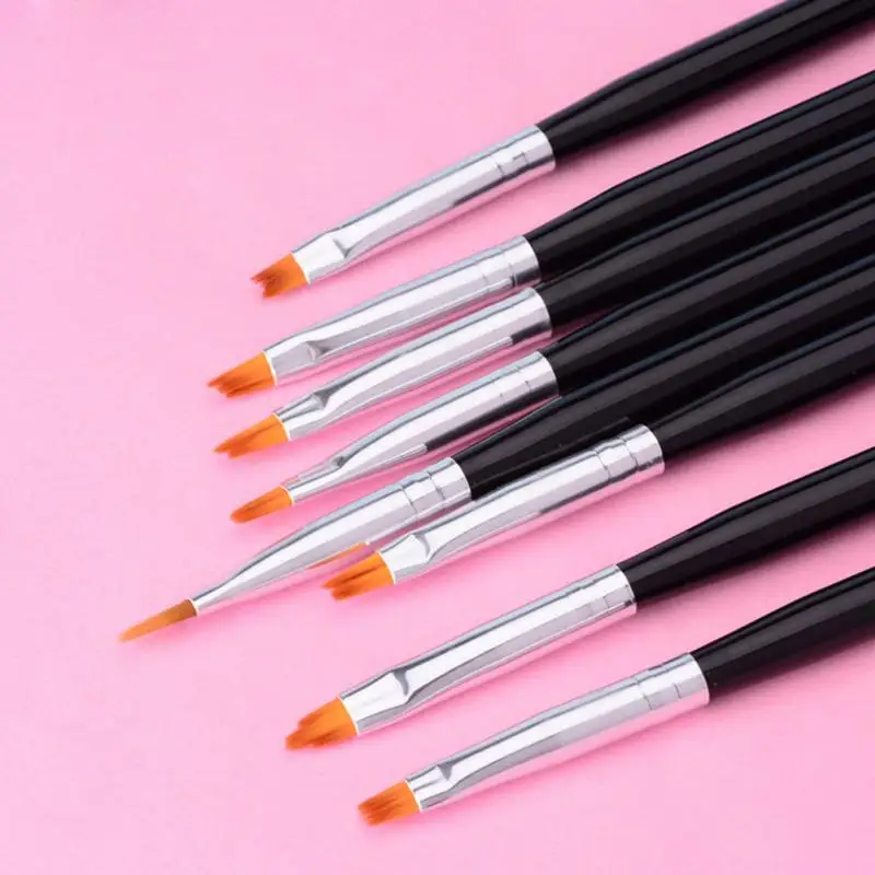 8 Adet Çiçek cetvel kalemi Degrade DIY Tırnak resim fırçası Seti Boyama Çizim Ucu Akrilik Jel UV Lehçe Tırnak Sanat Tasarım Manikür Aracı Görüntü 3