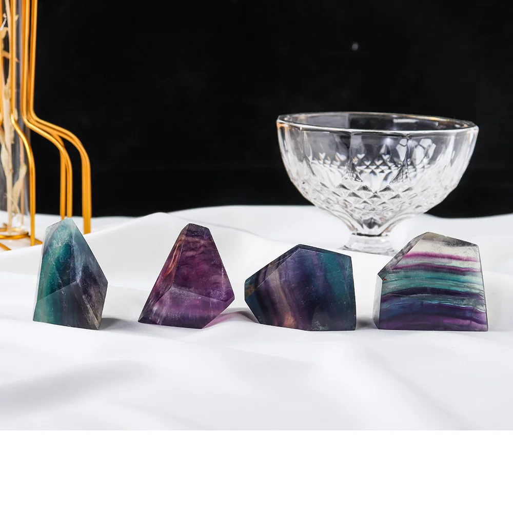30-50 g / adet Doğal Gökkuşağı Florit mineral kristal Çokyüzlü geometrik sarkaç Düzensiz mücevher el sanatları Reiki Taş Görüntü 5