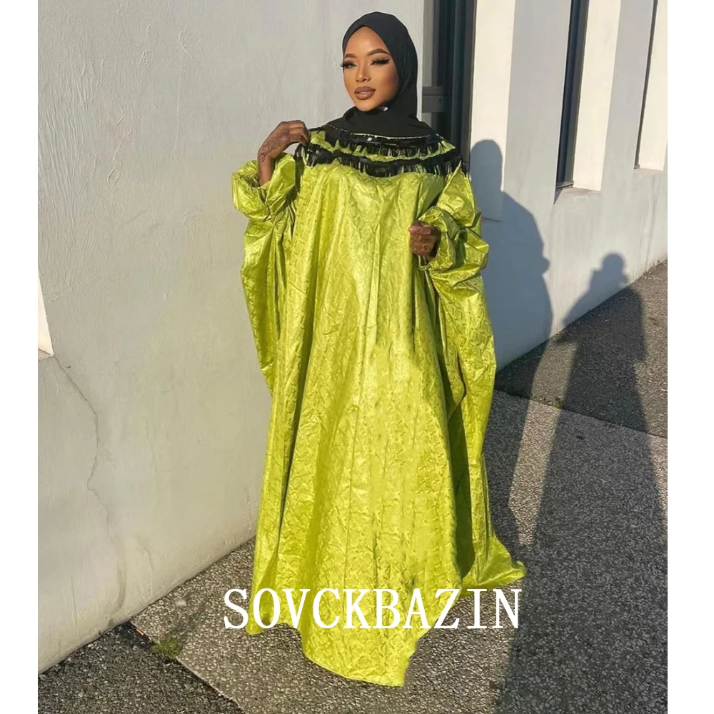 Geleneksel Afrika Bayan Giyim Bazin Riche Elbise Nijerya Düğün Veya Parti Maxi Elbise Dashiki Yüksek Kalite 2022 Zarif Elbise Görüntü 0