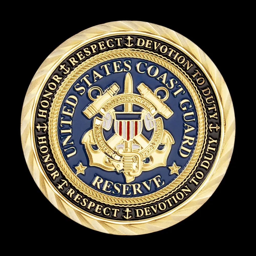 Sahil Güvenlik Hediyelik Eşya ve Hediyeler ABD Sikke Semper Paratus USCG Temel Değerler Mücadelesi Coin Veteran Altın Kaplama hatıra parası Görüntü 2
