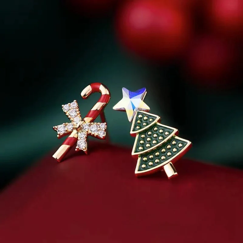 Moda Koltuk Değneği Yıldız İlmek Noel Ağacı Saplama Küpe Kadınlar için Noel Takı İnci Kristal Dangle Kız 2022 Yeni Yıl Hediyeleri Görüntü 0