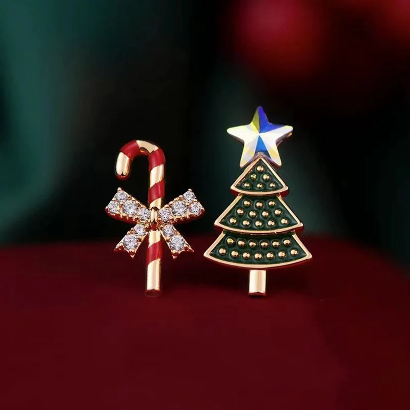 Moda Koltuk Değneği Yıldız İlmek Noel Ağacı Saplama Küpe Kadınlar için Noel Takı İnci Kristal Dangle Kız 2022 Yeni Yıl Hediyeleri Görüntü 1