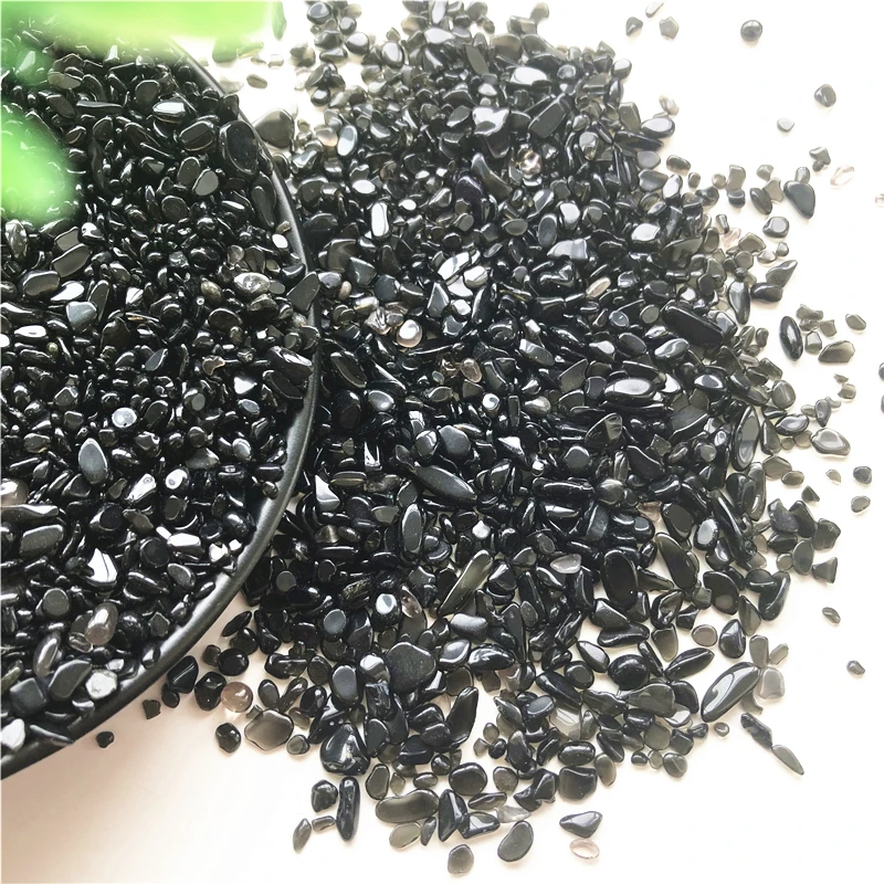 50g 2-4mm Doğal Siyah Obsidyen Kuvars Kristal Mini Taş Kaya Cips Enerji Şifa Toptan Doğal Taşlar ve Mineraller Görüntü 2