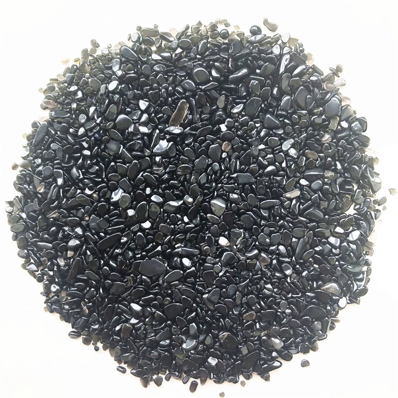50g 2-4mm Doğal Siyah Obsidyen Kuvars Kristal Mini Taş Kaya Cips Enerji Şifa Toptan Doğal Taşlar ve Mineraller Görüntü 4