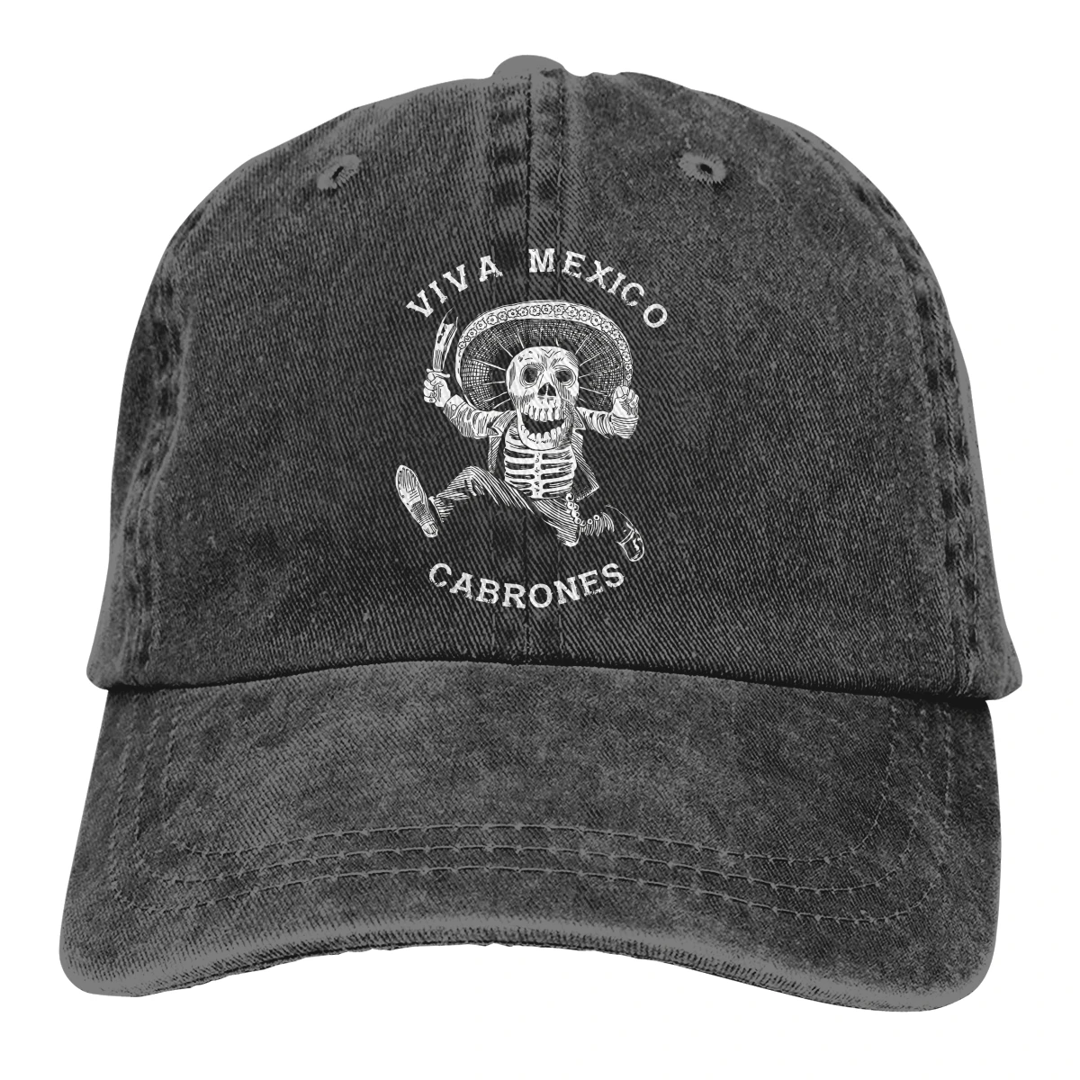Ayarlanabilir Düz Renk beyzbol şapkası Viva Ölü Mariachi Premium Yıkanmış Pamuk Meksika Şeker Kafatası Komik Spor Kadın Şapka Görüntü 0