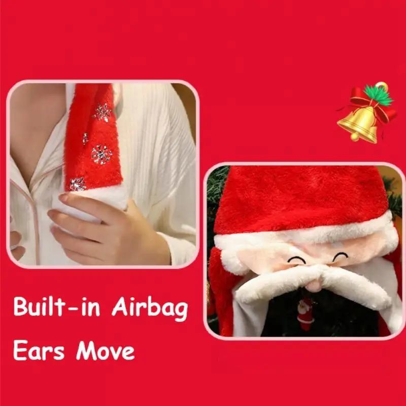 Merry Christmas Şapka Peluş Hareketli Kulaklar Yeni Yıl Kap Kardan Adam Geyik Noel Baba Şapka Çocuklar İçin Çocuk Yetişkin Noel Hediye Dekorasyon Görüntü 4