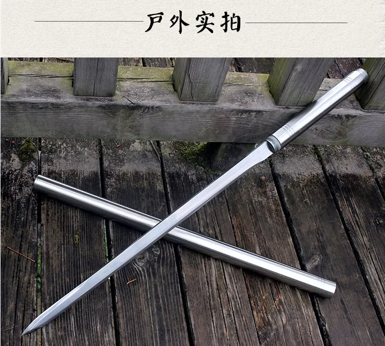 El yapımı Çin WuShu kılıç düz rapier Manganez çelik Bıçak bıçak kenar Kılıç Görüntü 0