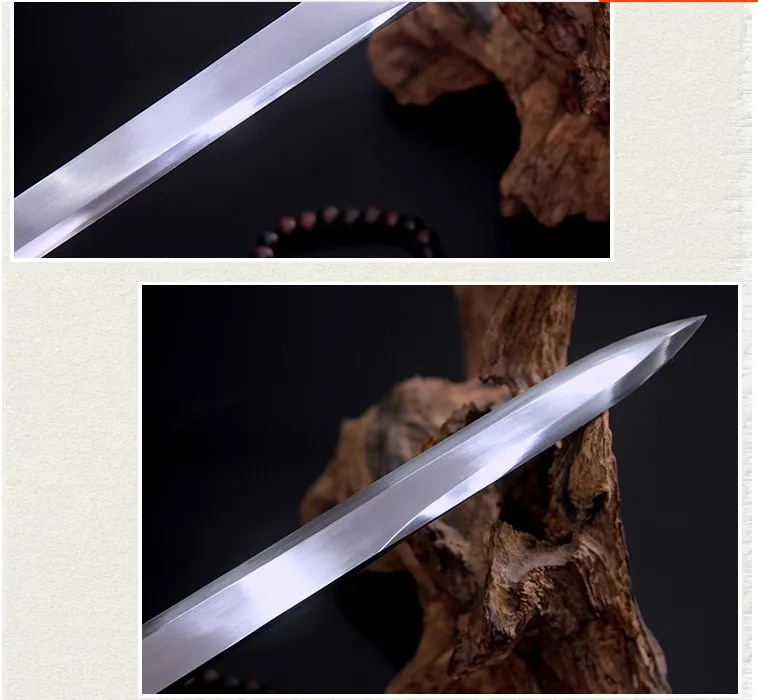 El yapımı Çin WuShu kılıç düz rapier Manganez çelik Bıçak bıçak kenar Kılıç Görüntü 3