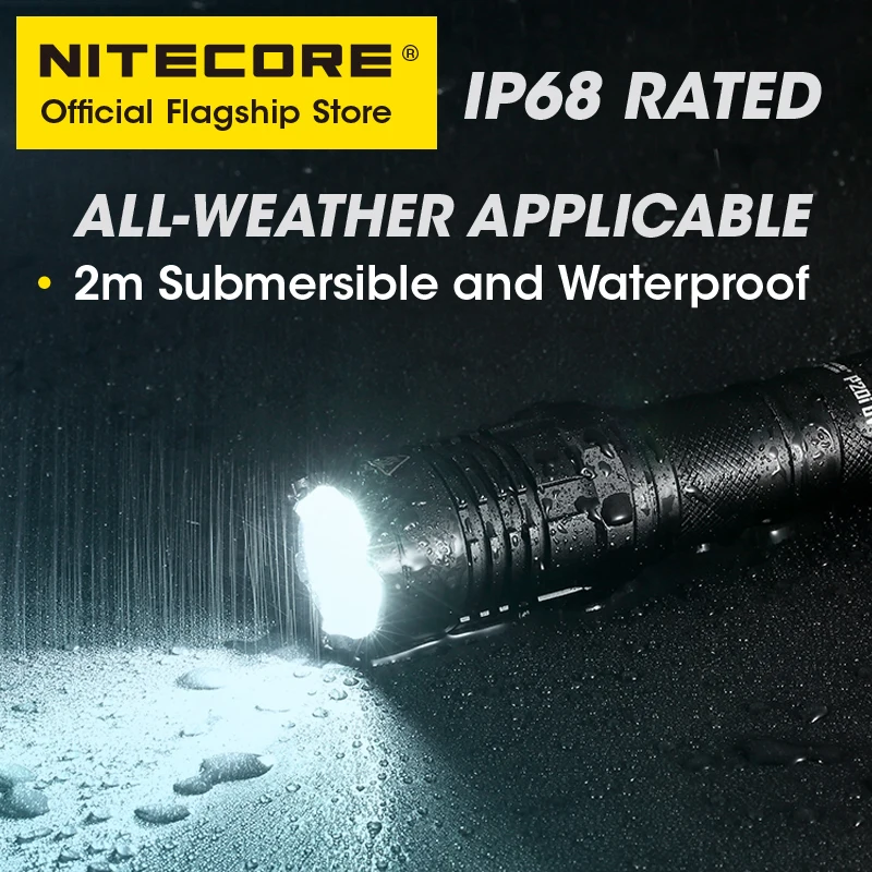 NİTECORE P20i UV 1800 lümen kendini DefenseTactical el feneri şarj edilebilir çift ışık kaynağı UV projektör ile NL2140i pil Görüntü 2