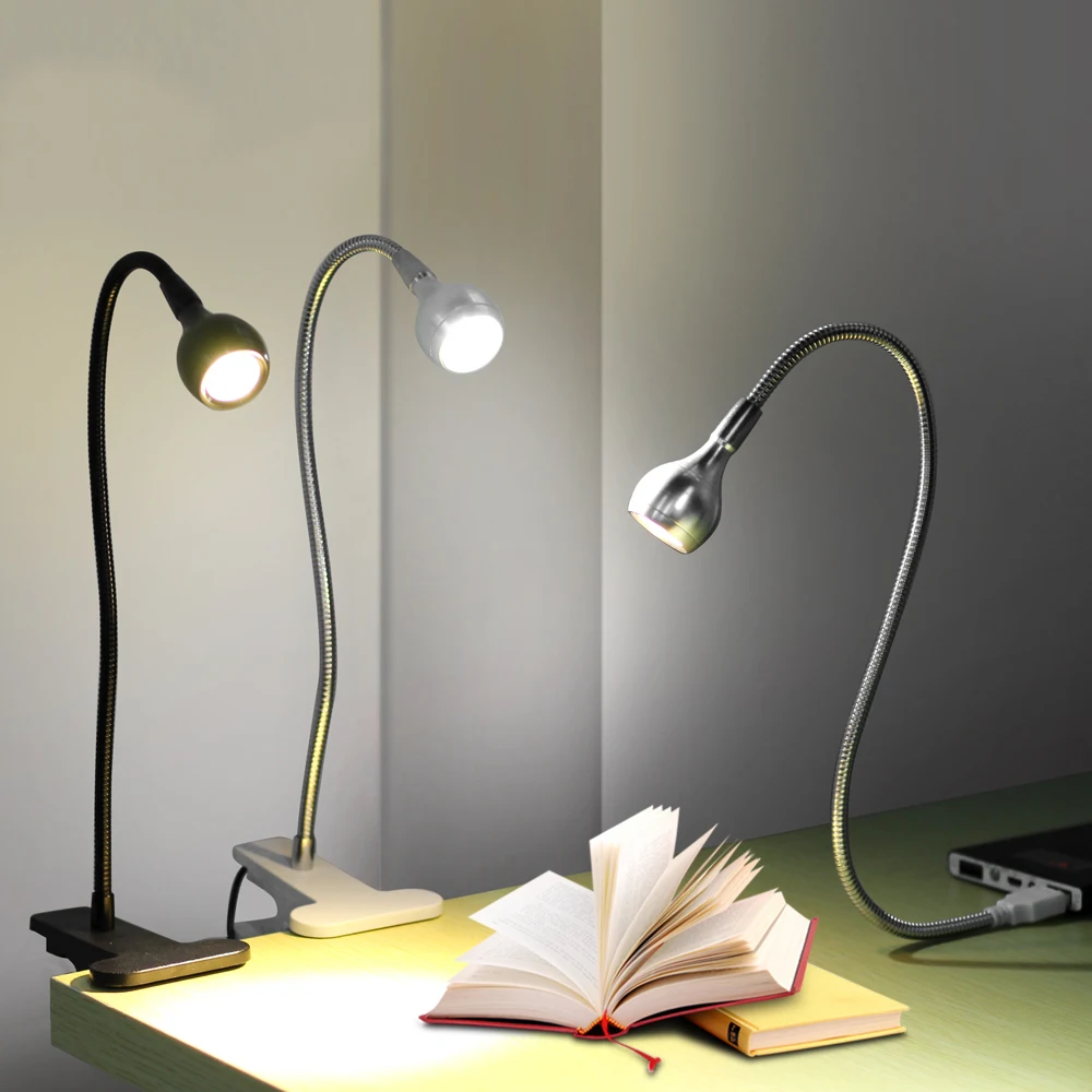 USB güç kaynağı masa lambası klip tutucu ile şarj edilebilir USB Led masa lambası esnek katlanabilir göz koruması okuma kitap ışıkları Görüntü 0