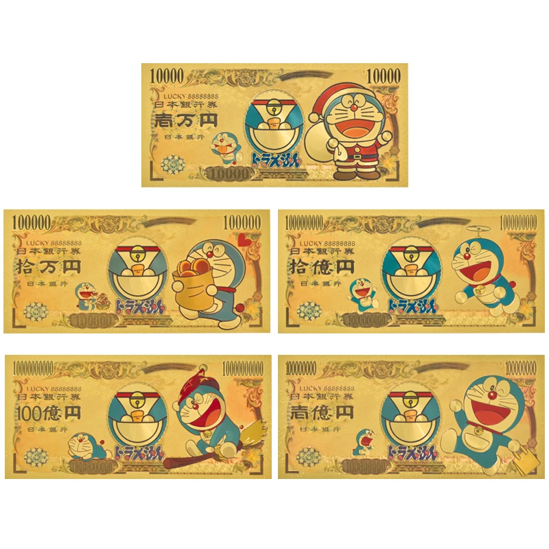 Japonya Anime Karikatür Altın Folyo Kaplama Banknot Seti Sahte Para Plastik Banknot Orijinal Fatura Şans Ürünleri Koleksiyon çocuk için hediye Görüntü 0