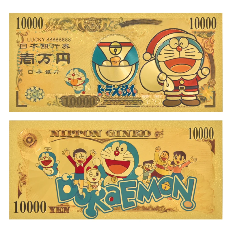 Japonya Anime Karikatür Altın Folyo Kaplama Banknot Seti Sahte Para Plastik Banknot Orijinal Fatura Şans Ürünleri Koleksiyon çocuk için hediye Görüntü 1