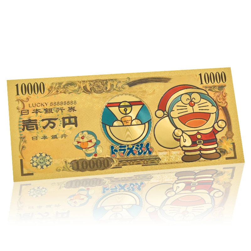 Japonya Anime Karikatür Altın Folyo Kaplama Banknot Seti Sahte Para Plastik Banknot Orijinal Fatura Şans Ürünleri Koleksiyon çocuk için hediye Görüntü 2