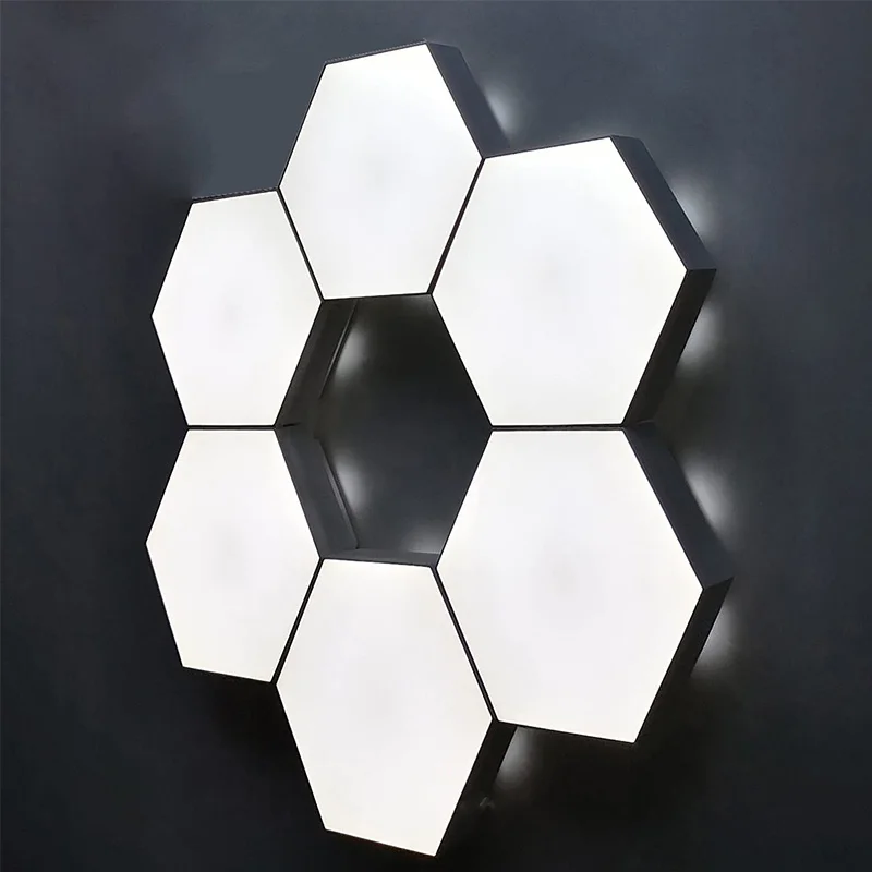Taşınabilir LED DIY Altıgen Duvar Lambası Yaratıcı yatak odası dekoru Gece Lambası Modern Dokunmatik Duyarlı Aydınlatma Lambası Kapalı Dekor Görüntü 2