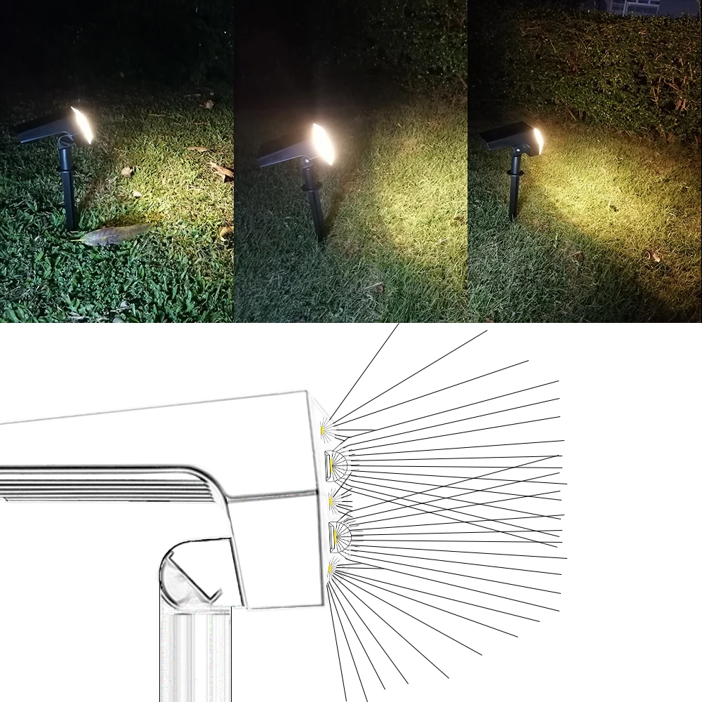 2 ADET 92LED güneş spot ışığı bahçe açık IP65 su geçirmez ayarlanabilir Park avlu balkon çim yolu ışık Görüntü 1