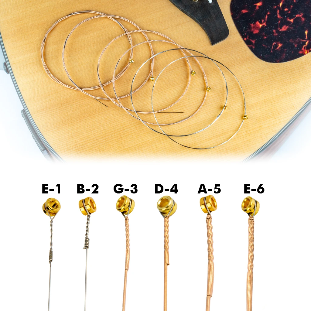 NAOMI 6 adet/1 paket Profesyonel Akustik Gitar Dizeleri Fosfor Bakır Kaplama .010-.050 İnç Net Ton Yumuşak Duygu NA-G1 Görüntü 1