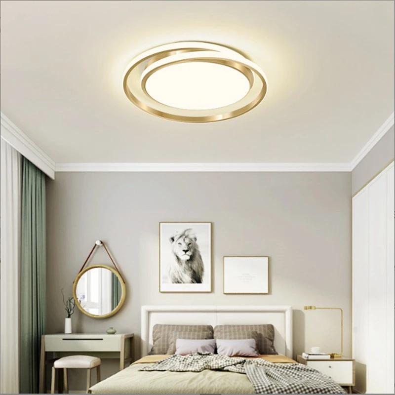Yeni Yatak Odası Modern Tavan Lambası Yaratıcılık Çalışma Odası Restoran İç Dekorasyon Lambaları Bireysellik Altın Avize Görüntü 0