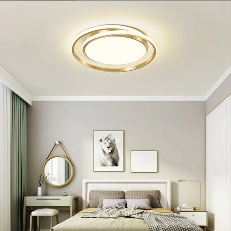 Yeni Yatak Odası Modern Tavan Lambası Yaratıcılık Çalışma Odası Restoran İç Dekorasyon Lambaları Bireysellik Altın Avize Görüntü 1