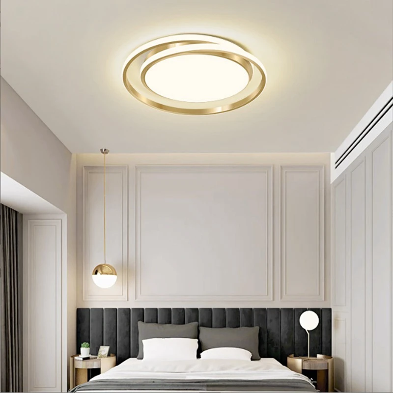 Yeni Yatak Odası Modern Tavan Lambası Yaratıcılık Çalışma Odası Restoran İç Dekorasyon Lambaları Bireysellik Altın Avize Görüntü 2