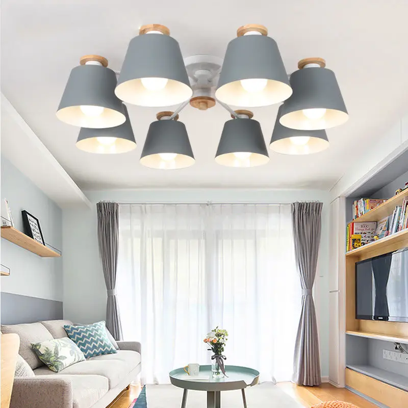 Modern günlük tasarım oturma odası tavan avize mutfak avize yatak odası tavan lambası villa iç aydınlatma E27 ampul lamba Görüntü 0