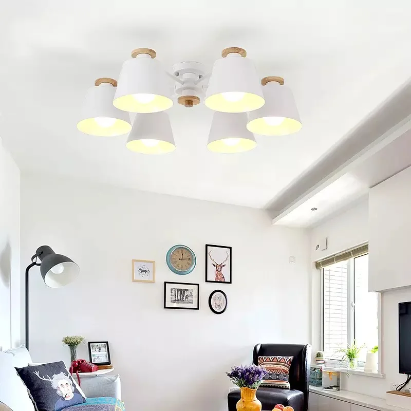 Modern günlük tasarım oturma odası tavan avize mutfak avize yatak odası tavan lambası villa iç aydınlatma E27 ampul lamba Görüntü 1
