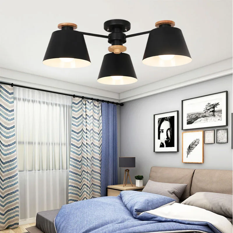 Modern günlük tasarım oturma odası tavan avize mutfak avize yatak odası tavan lambası villa iç aydınlatma E27 ampul lamba Görüntü 4