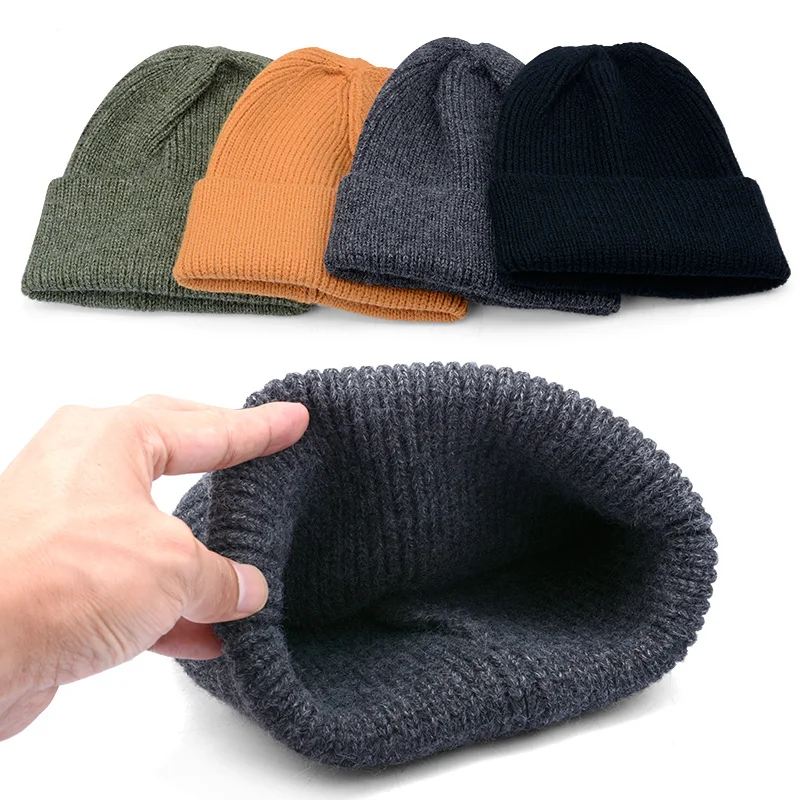 2022 yeni rahat bere gevşek büyük boy örme şapka soğuk havalarda sıcak kalın örme şapka unisex kayak kafatası şapka rahat kış şapka Görüntü 5