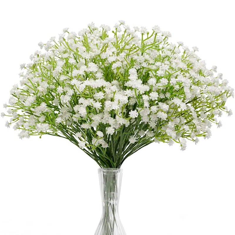 5 adet / grup Beyaz Bebek Dalları Yapay Çiçek Buketi Gypsophila Çiçekler Dıy Düğün Süslemeleri Ev Dekor İçin Sahte Çiçek Görüntü 0