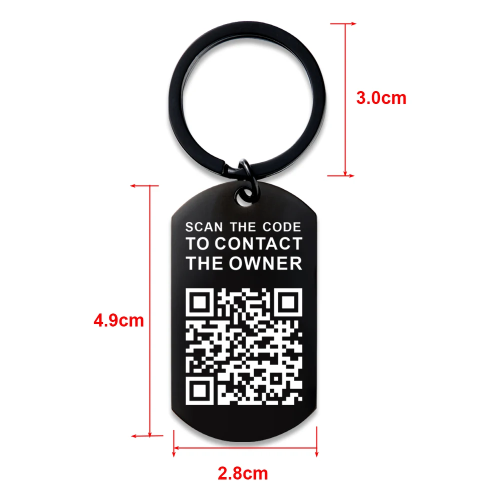 Resim Hediye QR Kodunu Kişiselleştirin-Özelleştirilebilir Anahtarlık-Sırt Çantası Kimlik Etiketi Kiralama Anahtarlık-Özel QR Kod Kimlik Etiketi Görüntü 5