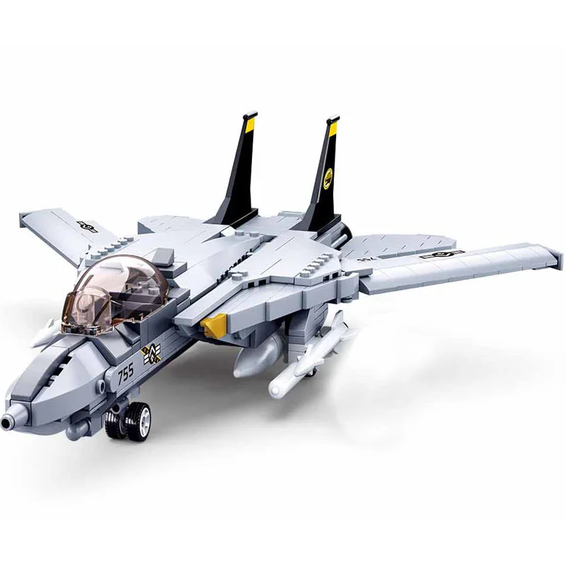 Askeri serisi dünya savaşı ABD Hava Kuvvetleri F14D avcı Modeli asker Aksiyon Figürleri oyuncak inşaat blokları Hediyeler Görüntü 0