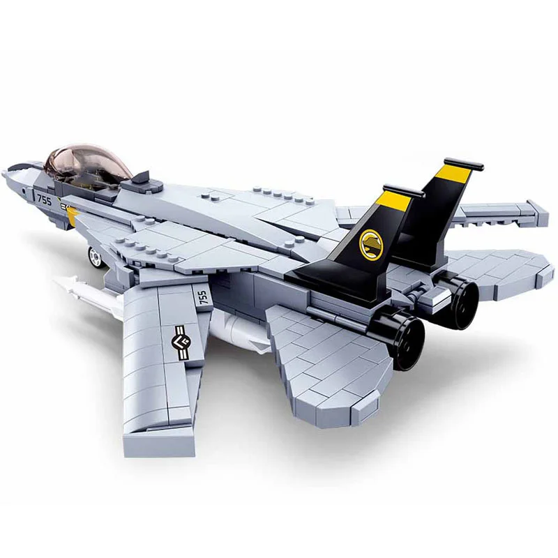 Askeri serisi dünya savaşı ABD Hava Kuvvetleri F14D avcı Modeli asker Aksiyon Figürleri oyuncak inşaat blokları Hediyeler Görüntü 1