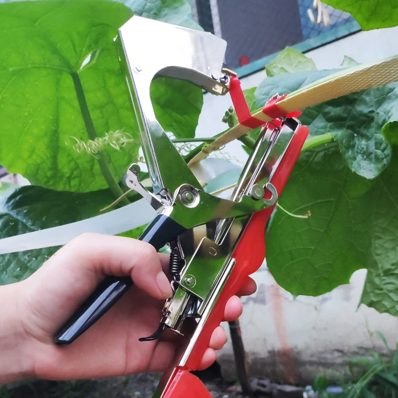 Onnfang Bahçe Aletleri Kırmızı El Bağlama Ciltleme Makinesi Jartiyer Bitkiler Bitki Bağlama Tapetool Tapener Makinesi Şube Ambalaj Sebze Görüntü 1