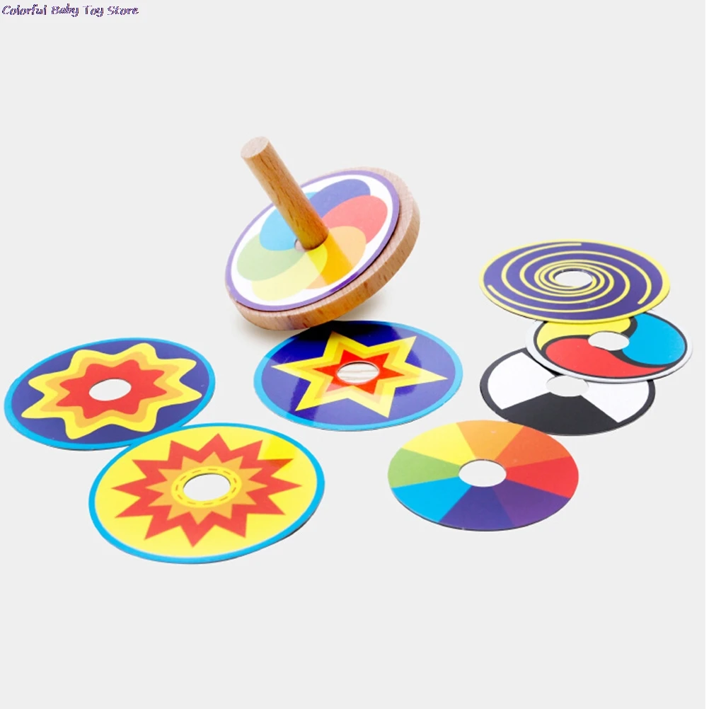 1 ADET Renkli Ahşap Oyuncak Dönen Top Çizim Kartları İle Klasik S Oyuncak Çocuklar Çocuklar İçin Görüntü 0