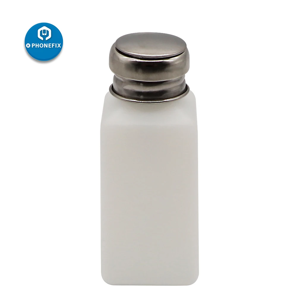 200ML / 250ML Temiz Anti Statik Sıvı Plastik Alkol Şişesi paslanmaz çelik şişe kapağı cep telefonu tamir İçin Görüntü 2