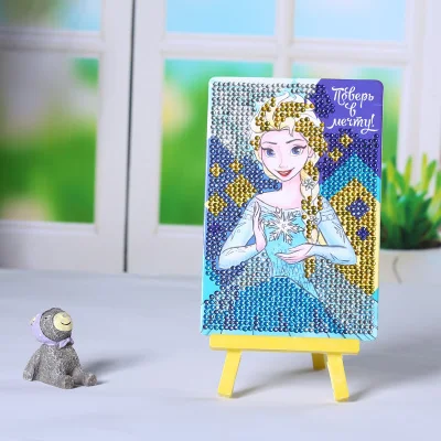 Disney Prenses DIY Elmas Boyama Kitleri Çocuklar için Sevimli Karikatür Prenses Kristal Rhinestone Nakış Tutucu ile Çocuk Hediye Görüntü 1
